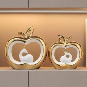 APPLE DEER DECOR 2 PIECE SET – MODERN LUXURY HOME DISPLAY