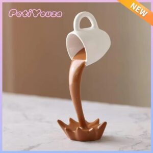 CREATIVE FLOATING COFFEE CUP ORNAMENT – MODERN ART HOME DECOR