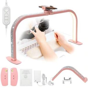 DianaBeauty Foldable Crescent-Shaped Table Top Lamp | 25-Inch U-Shaped Dimmable Nail Lamp